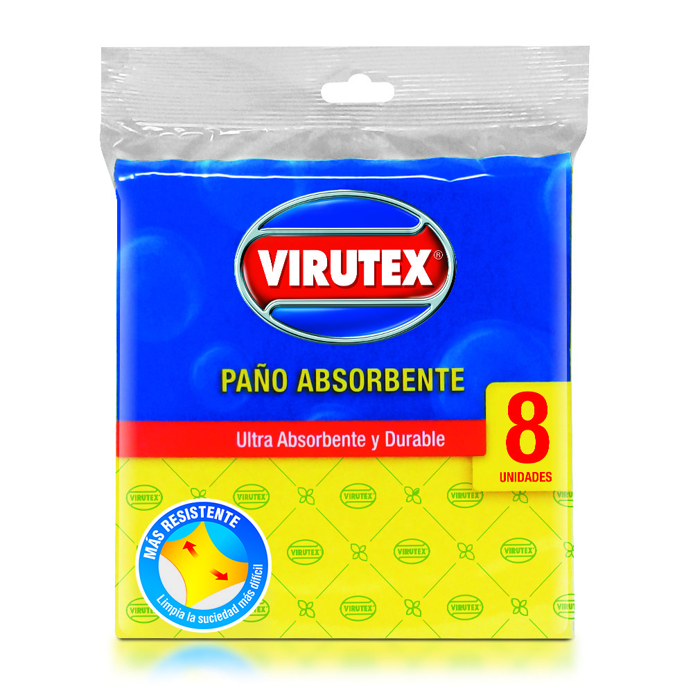 Paño virutex absorbente x 8un