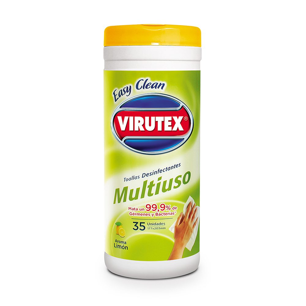 Toallas húmedas desinfectantes multiuso  x35 un limón
